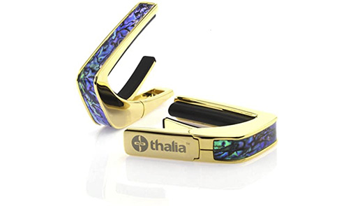 Thalia capo - 24k Gold Finish with Blue Abalone Inlay